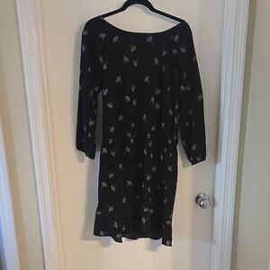 Joie Black Dress with White Floral Pattern
